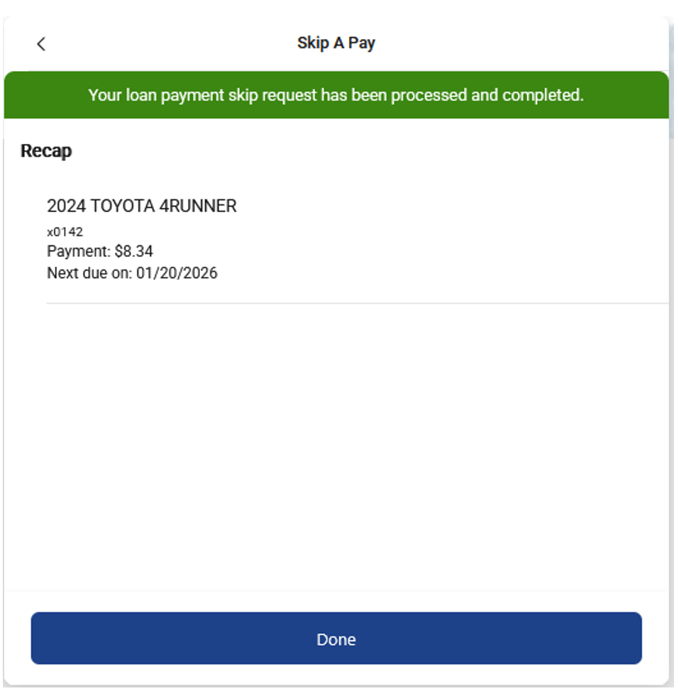 Screenshop Skip-A-Pay step 4